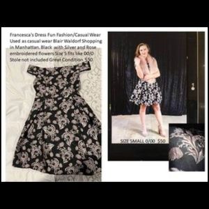 Rose pink and black party dress